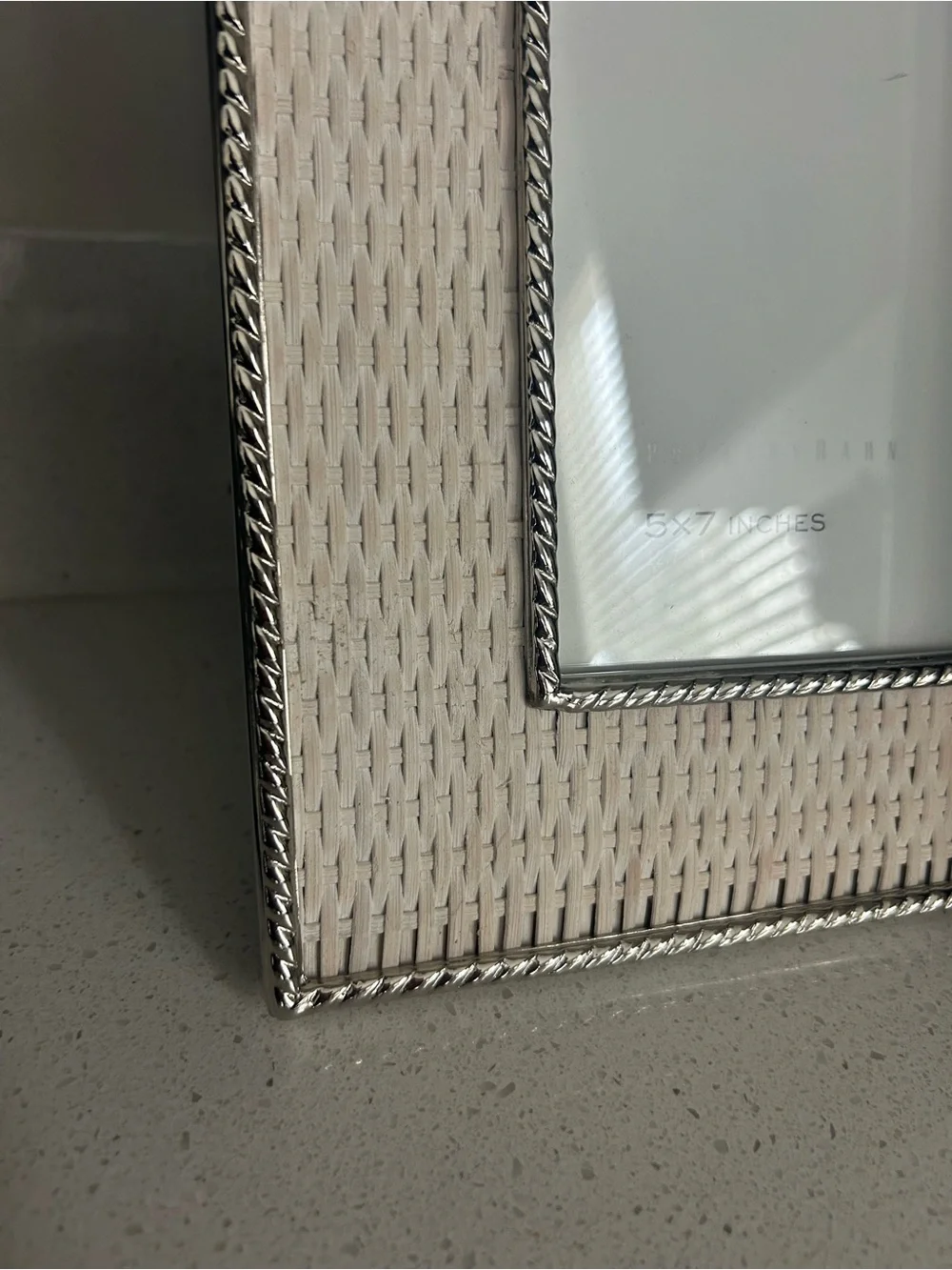 Pottery Barn Rattan Woven Picture Frames 5 x 7” and 4 x 6” NEW